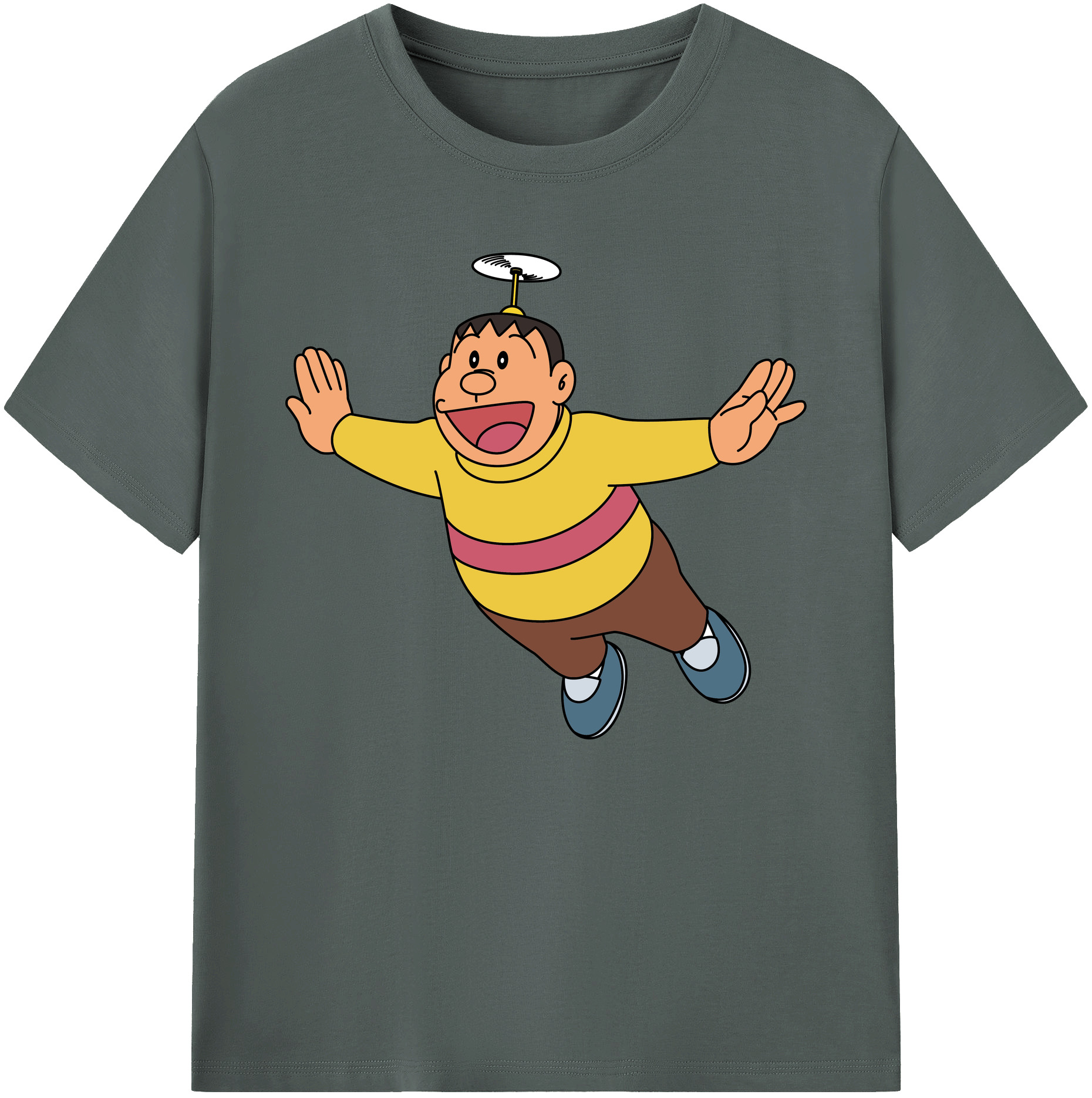 （画像用） ドラえもん 剛田武 Doraemon Gouta Takeshi 綿100％ メンズ半袖Tシャツ｜肌触りやわらか＆通気性